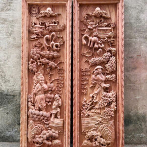 Tranh cha mẹ gỗ hương đá mộc