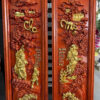 Tranh gỗ cha mẹ gỗ hương đỏ dát vàng sơn PU