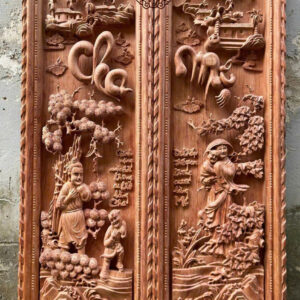 Tranh cha mẹ gỗ hương đá