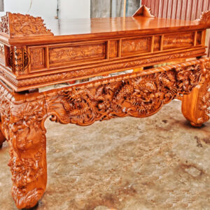 Sập thờ tứ linh gỗ hương đá