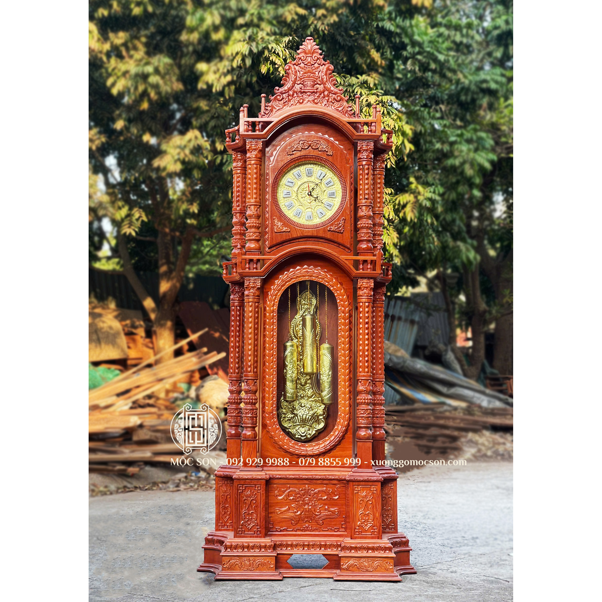 Đồng Hồ Tứ Trụ gỗ Hương Đá