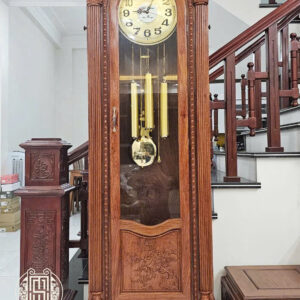 Đồng Hồ Cây Mẫu Cột Vòm Hoa Lá Tây gỗ Hương đá