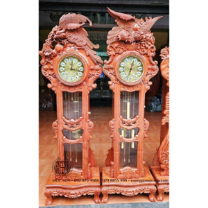 Đồng Hồ Cây Mẫu Đại Bàng Gỗ Hương Đá Kích Thước 180x70x46 cm