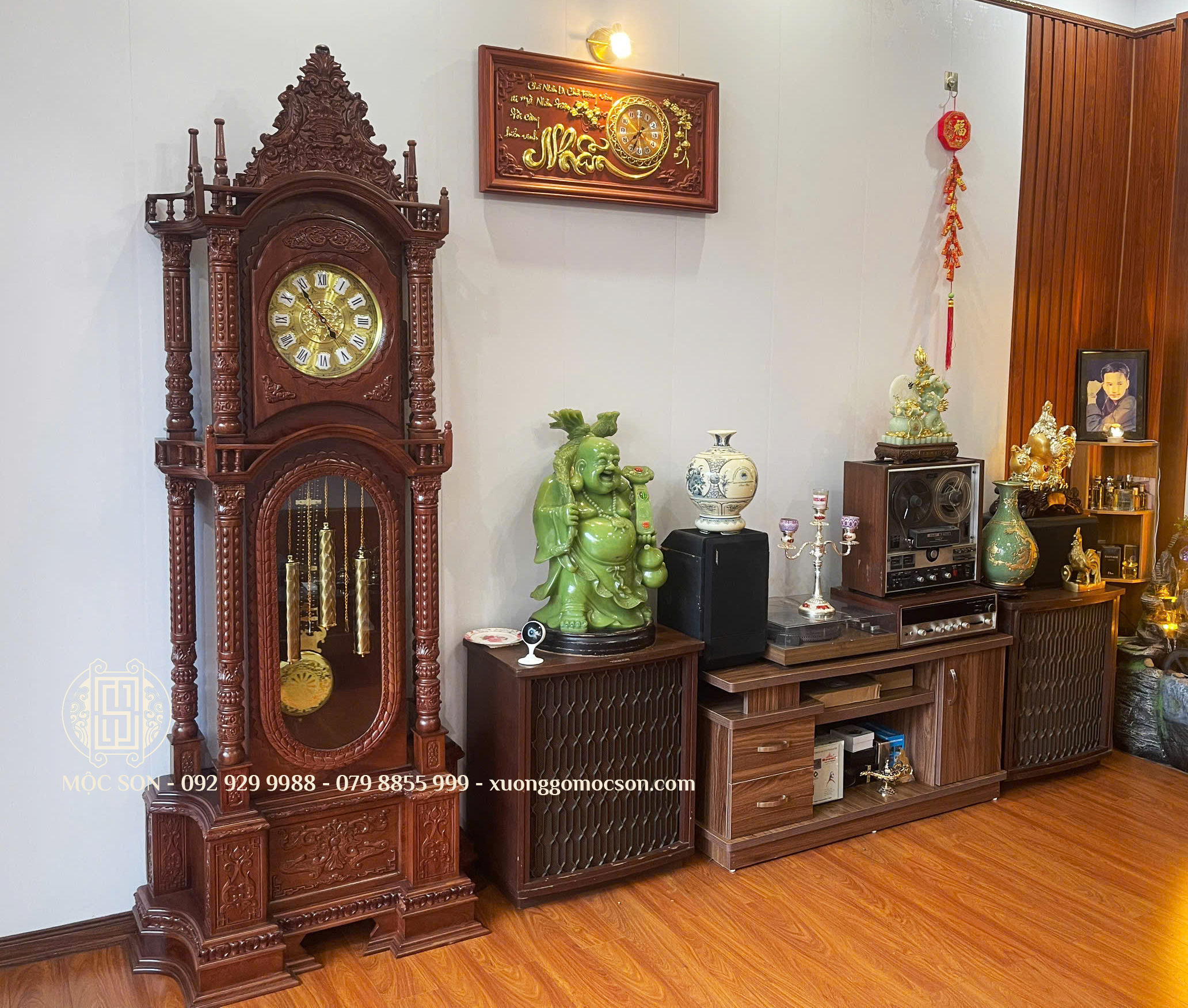 Đồng Hồ Tứ Trụ gỗ Hương Đá
