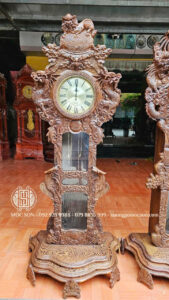 Đồng Hồ Cây Mẫu Nghê Đỉnh Mun Đuôi Công